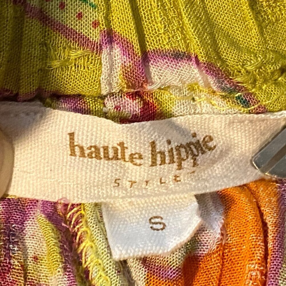 Haute Hippie Wide Leg Ankle Pants Womens Size S Elastic Waist Boho Peasant - Picture 5 of 6